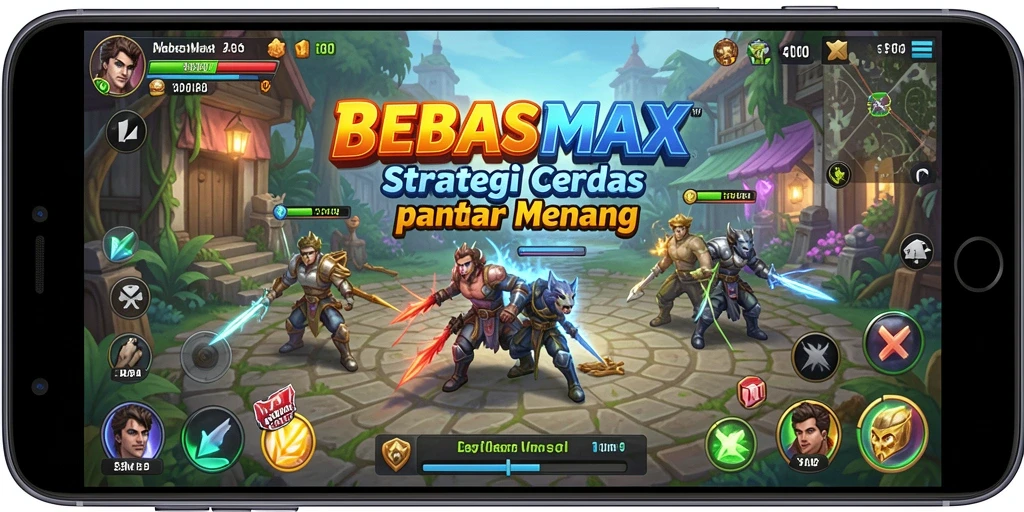 Tampilan gameplay menarik dari BEBASMAX yang menampilkan strategi pertempuran.