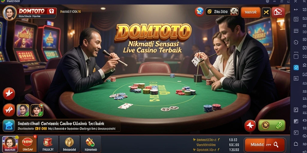 Tangkapan layar yang menunjukkan pengalaman Live Casino dari DOMTOTO.
