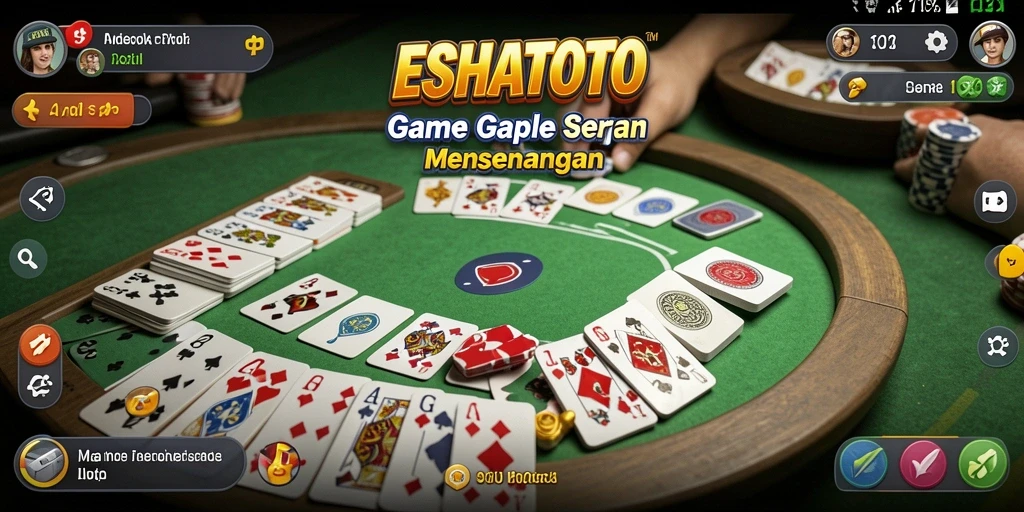 Tampilan gameplay seru ESHATOTO dalam permainan Gaple.