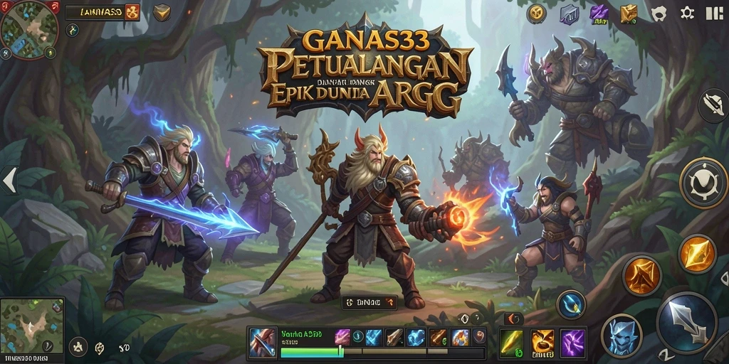 Tangkapan layar permainan <strong>GANAS33</strong> menunjukkan pertempuran yang intens di dunia ARPG.