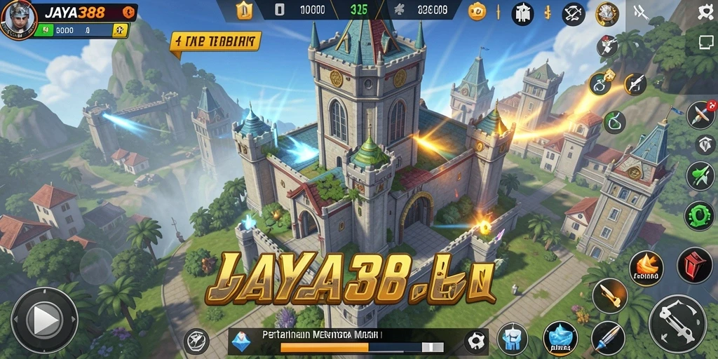 Tampilan gameplay menara pertahanan yang menegangkan dan strategis.