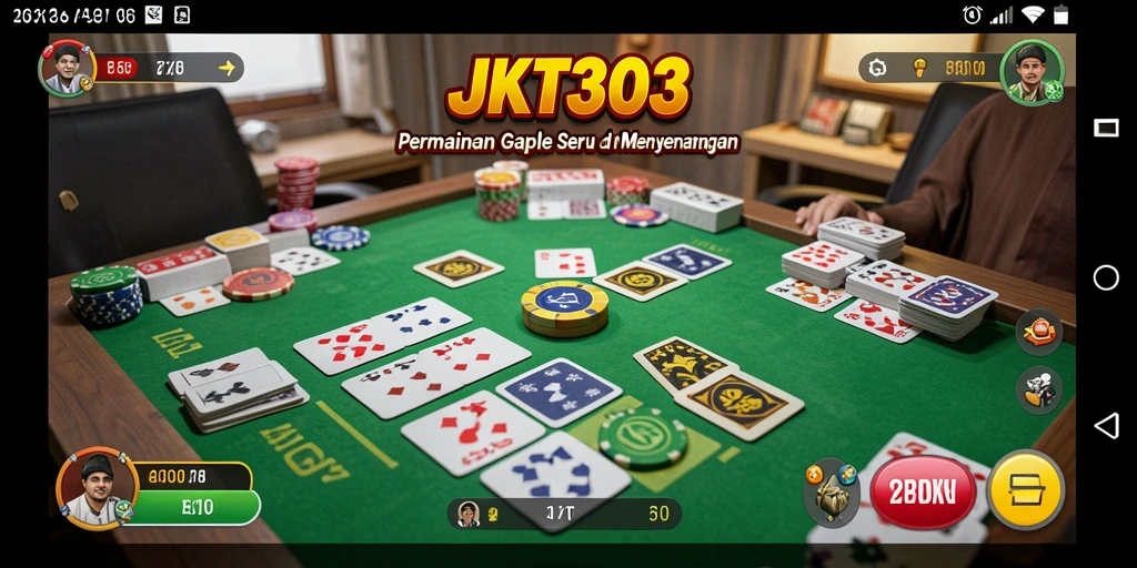 Tampilan gameplay seru di JKT303 saat bermain Gaple.