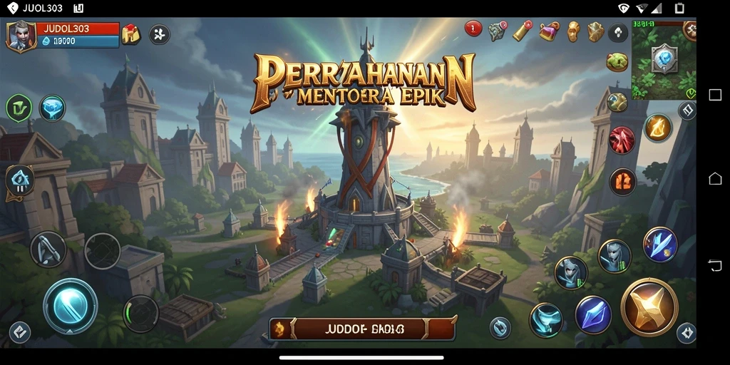 Gameplay JUDOL303 dengan menara yang siap menghadang musuh.