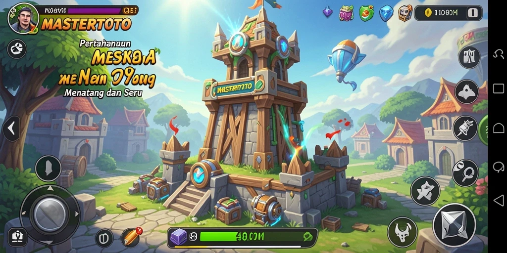 Tampilan gameplay seru MASTERTOTO yang penuh strategi Tower Defense.
