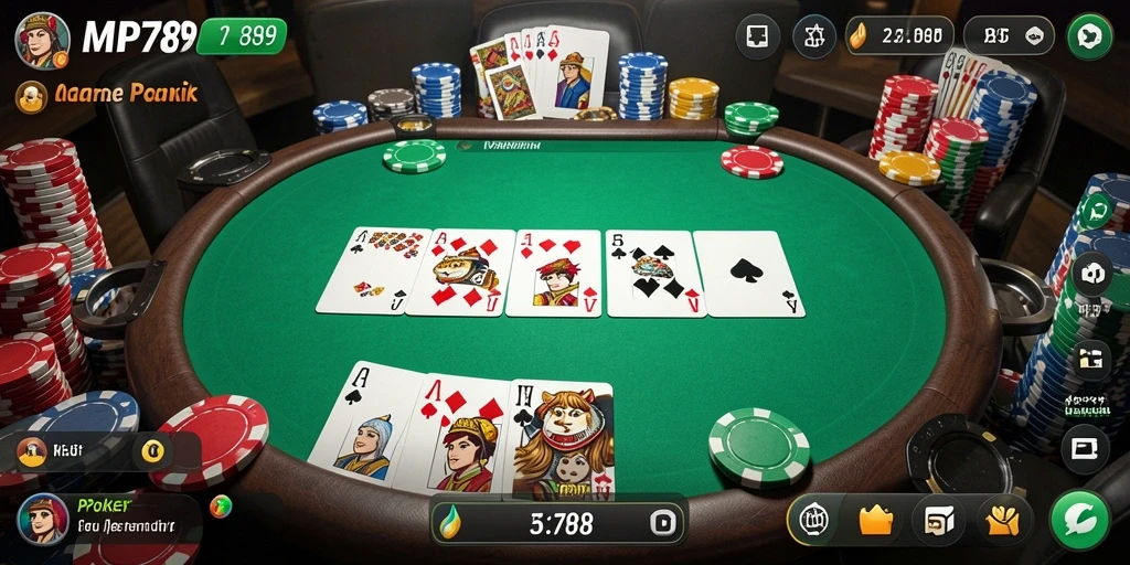 Tampilan gameplay Poker di MVP789 yang seru dan mengasyikkan.