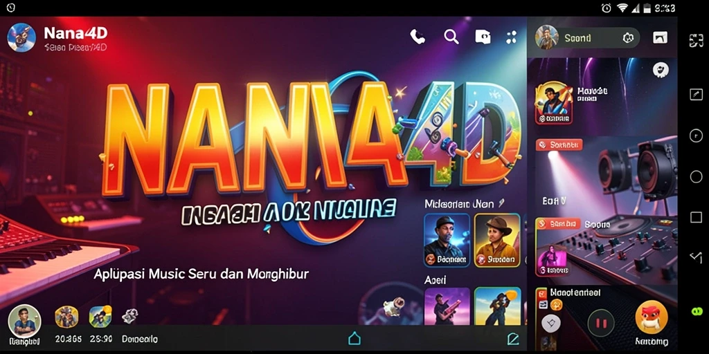 Tampilan utama NANA4D dengan gameplay musik yang interaktif.