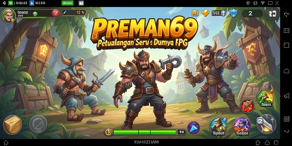 Screenshot menampilkan aksi seru dalam game RPG PREMAN69.