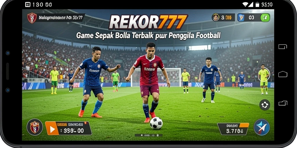 Tampilan gameplay REKOR777 dengan para pemain yang beraksi di lapangan hijau.